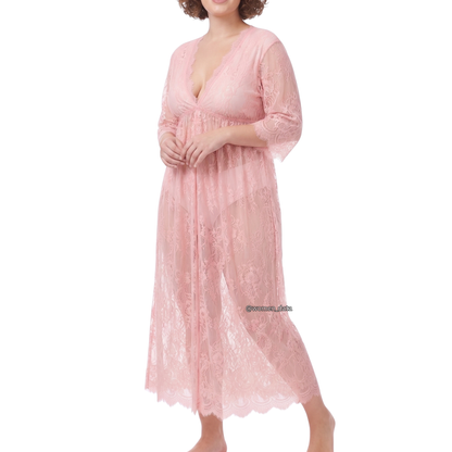 New Arrival See Through Short Sleeve Sleepwear Black Free Size Nylon 