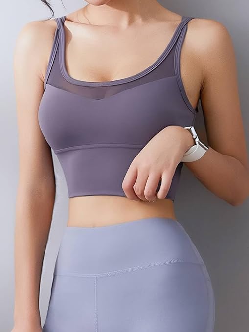Seamless Lace Shockproof Push-Up Sports Bra 