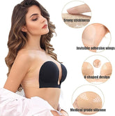 Push Up U Plunge Bra Strapless Bra Invisible-Sticky-Reusable 