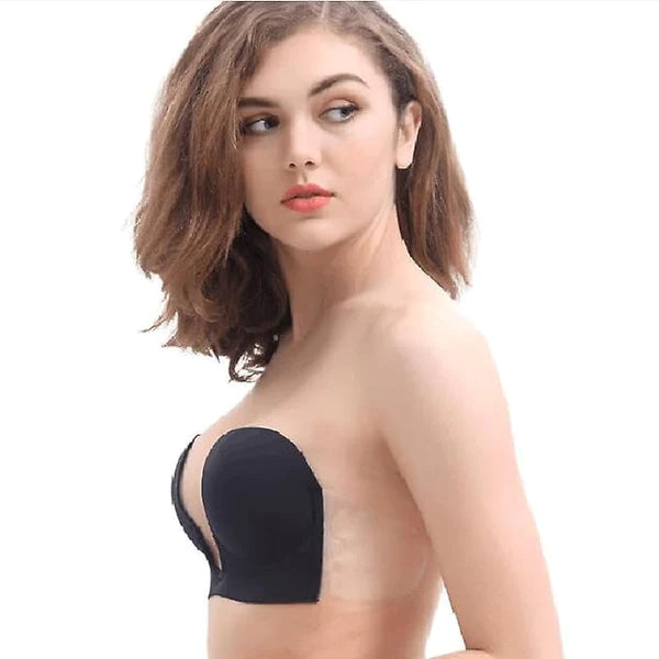 Push Up U Plunge Bra Strapless Bra Invisible-Sticky-Reusable 