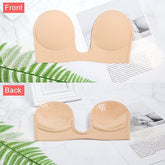 Push Up U Plunge Bra Strapless Bra Invisible-Sticky-Reusable 