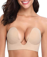 Push Up U Plunge Bra Strapless Bra Invisible-Sticky-Reusable 