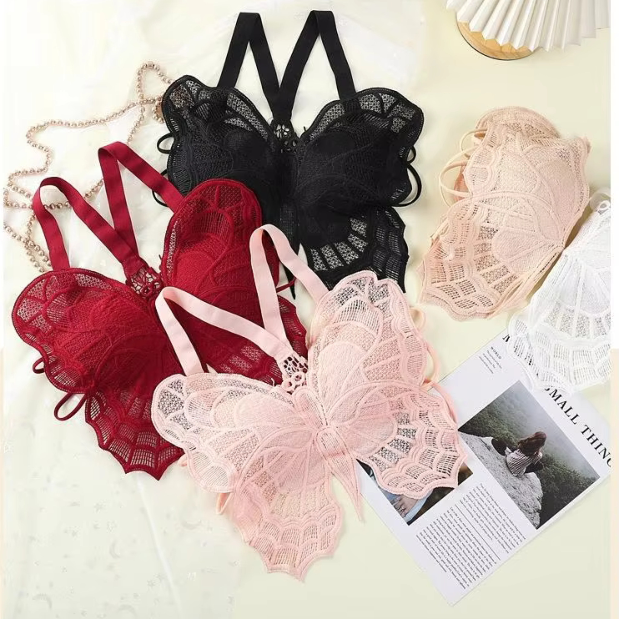 Lace Back with Cross Shoulder Straps Fancy Bralette Bra(Free Size) | WOMEN DATA