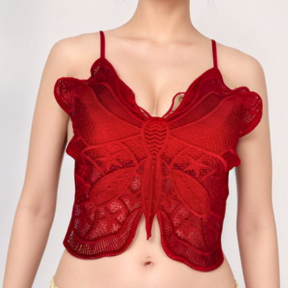 Sexy Cross Back Lace Crochet Embroidery Bra Tube Top for Women