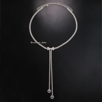 Rhinestone Bow Waist Chain 