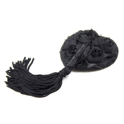 Rose Heart-shaped Nipple Stickers with Tassels Accessories 