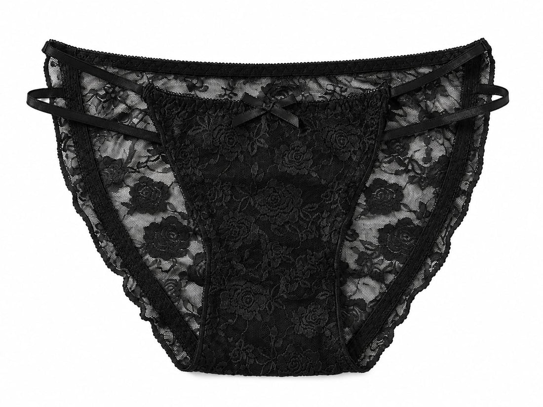 Rose Print Net Fabric Lace Panty 