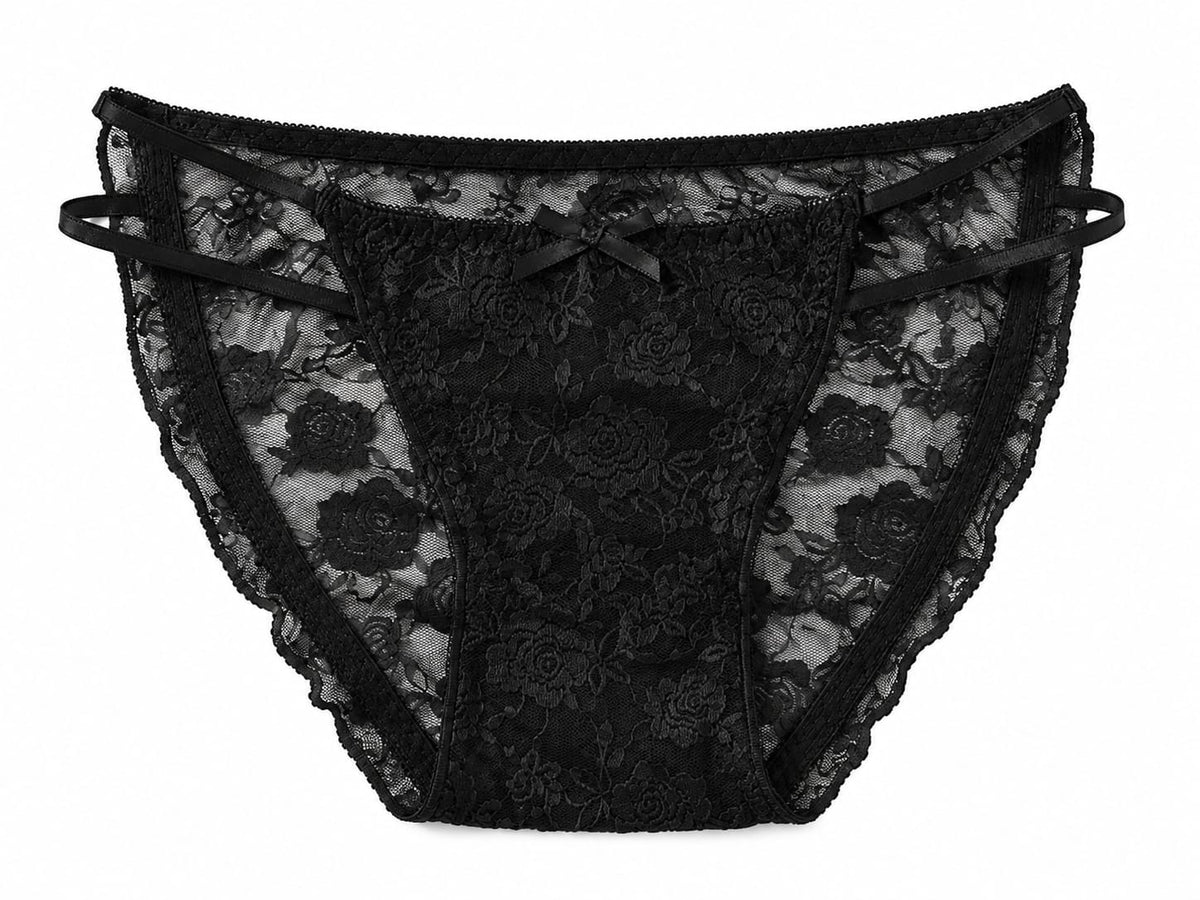 Rose Print Net Fabric Lace Panty 