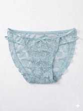 Rose Print Net Fabric Lace Panty 