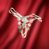 Royal Floral Embroidered Pearl String Panty 