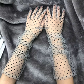 SEXY SHEER LACE DOT NET HAND GLOVES 