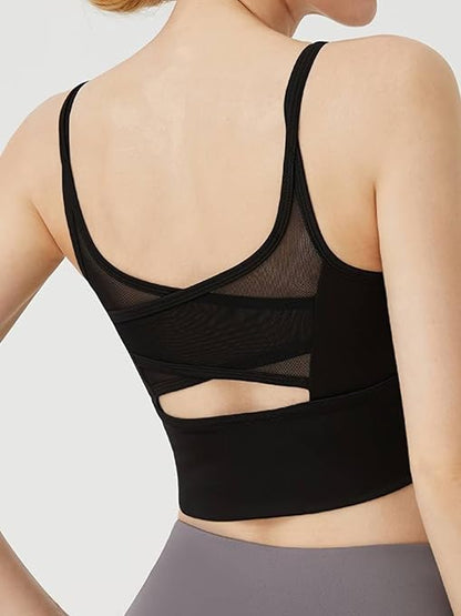 Seamless Lace Shockproof Push-Up Sports Bra 