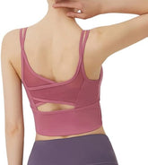 Seamless Lace Shockproof Push-Up Sports Bra 