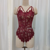 Sexy Lace Black Sheer Bodysuit for Women 