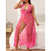 Sheer Floral Mesh Babydoll Lingerie 