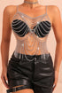 Silver Chain Body Harness Lingerie Accessory