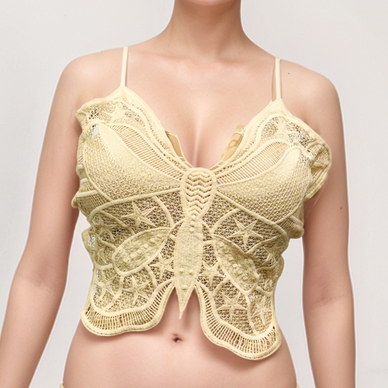 Sexy Cross Back Lace Crochet Embroidery Bra Tube Top for Women