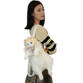 Kawaii Cat Plush Backpack with Accessories 