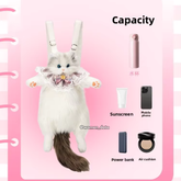 Kawaii Cat Plush Backpack with Accessories 