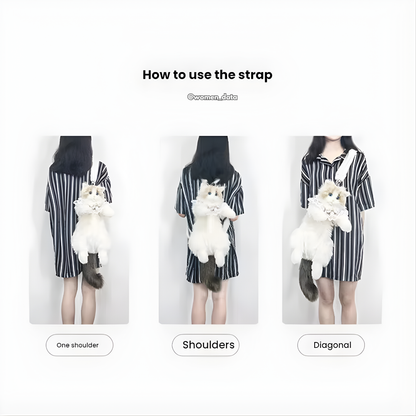 Kawaii Cat Plush Backpack with Accessories 