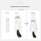 Kawaii Cat Plush Backpack with Accessories 