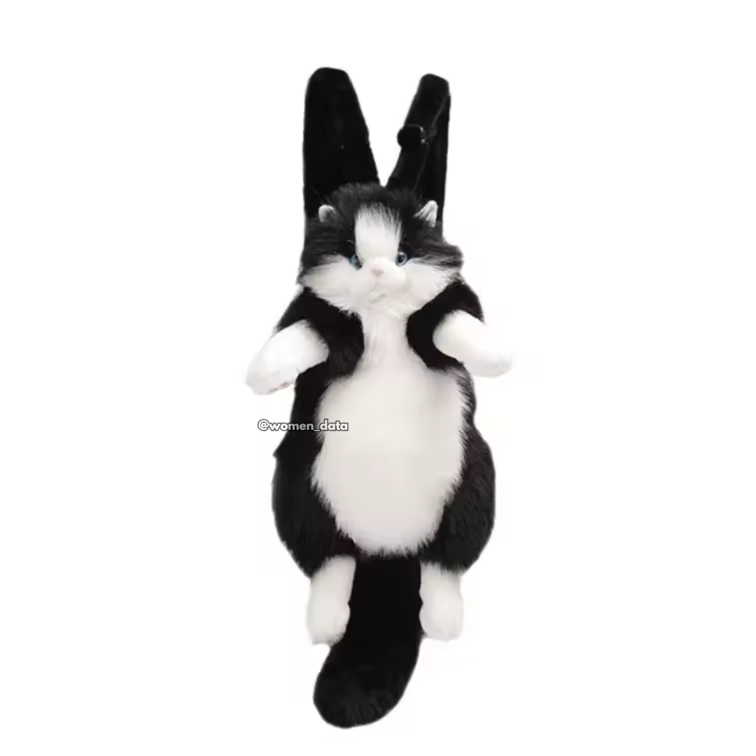 Kawaii Cat Plush Backpack with Accessories 