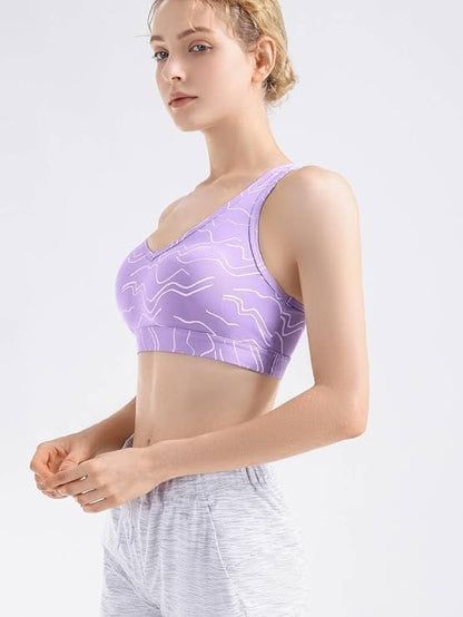 Wide Straps Chest Padded Sports Tank Top 