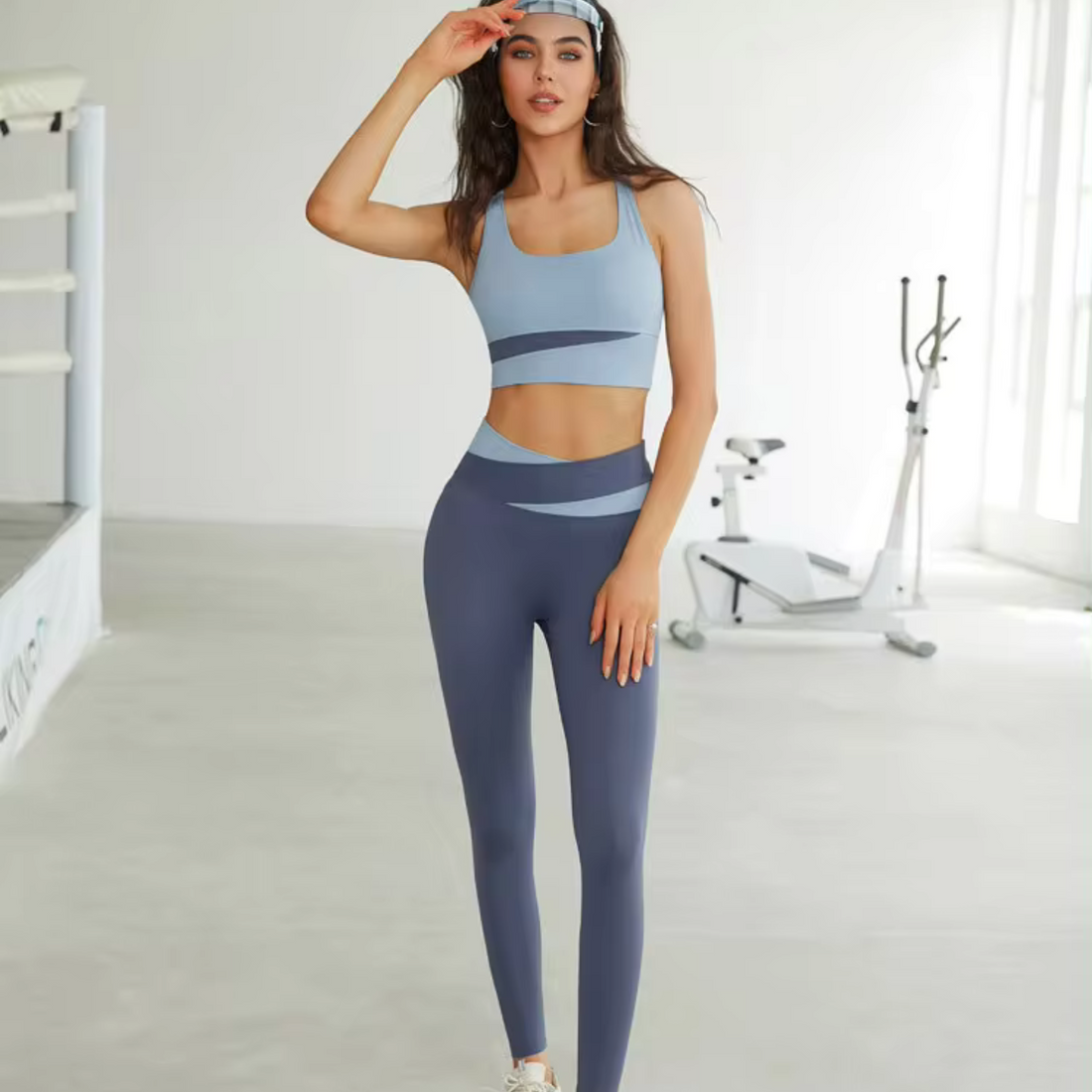 BLUE HIGH SUPPORT SPORTS BRA