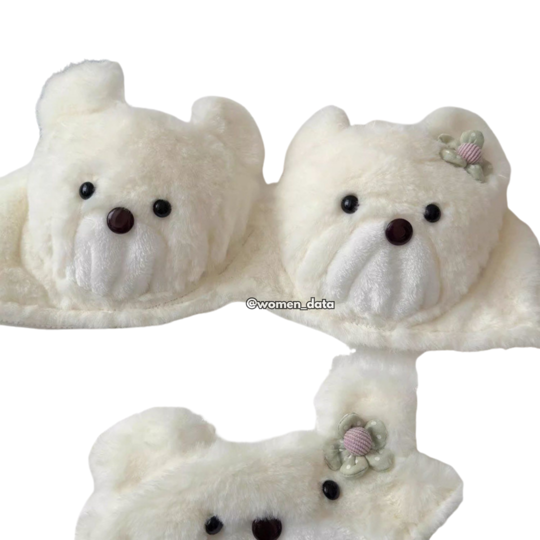 Ultra-Soft Plush Bear Innerwear-Winter Fluffy Teddy Bra Panty Set