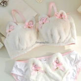 Women’s Winter Furry Meow Bra & Panty Set 