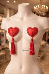 Lace Heart-shaped Fringed Breast Nipple Stickers 