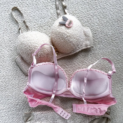 Cozy Textured Push-Up Bra &amp; Panty Set 