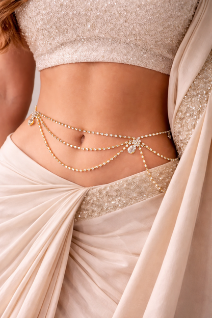 Multi-Layer Rhinestone Waist Chain  