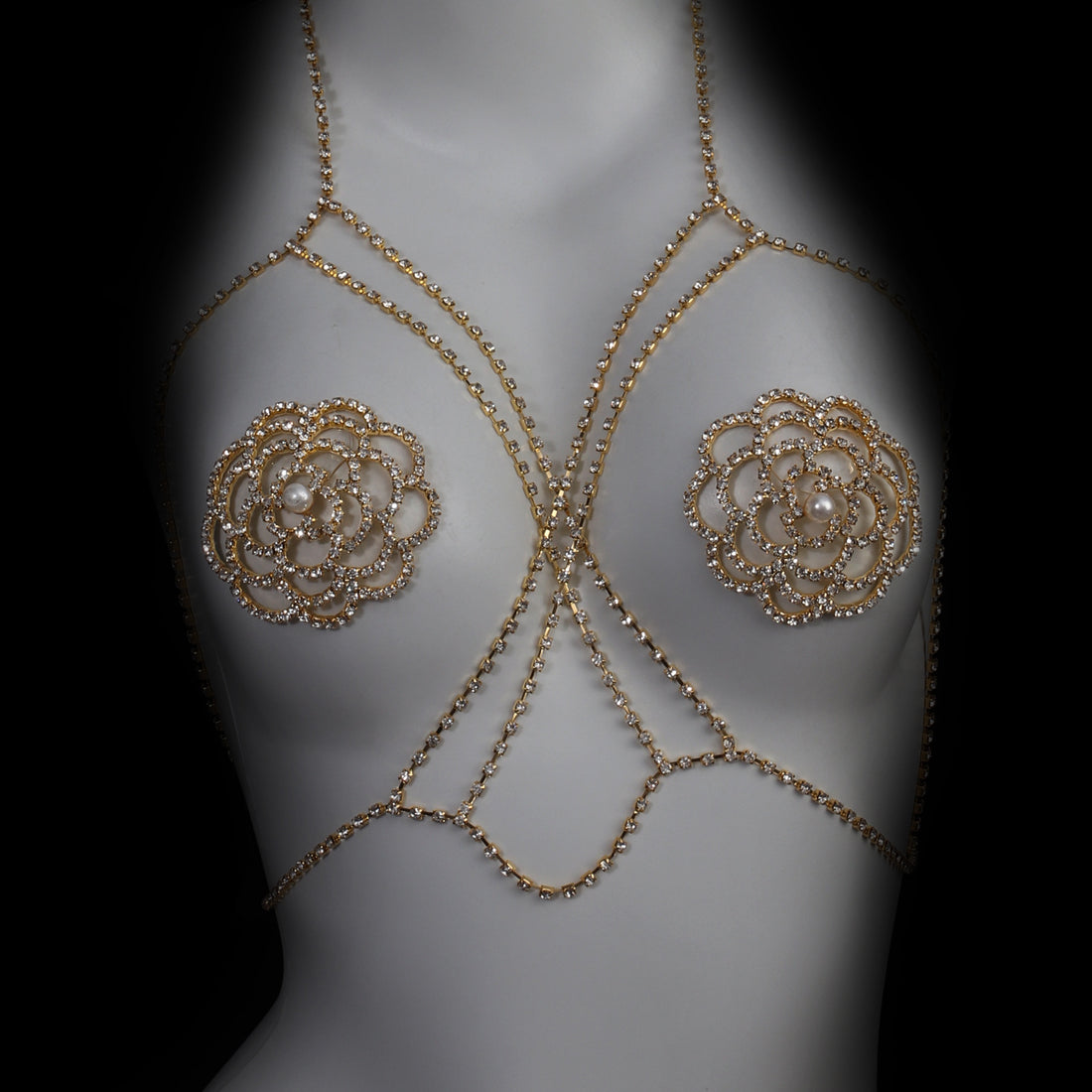 Luxury Gold Floral Body Chain Harness