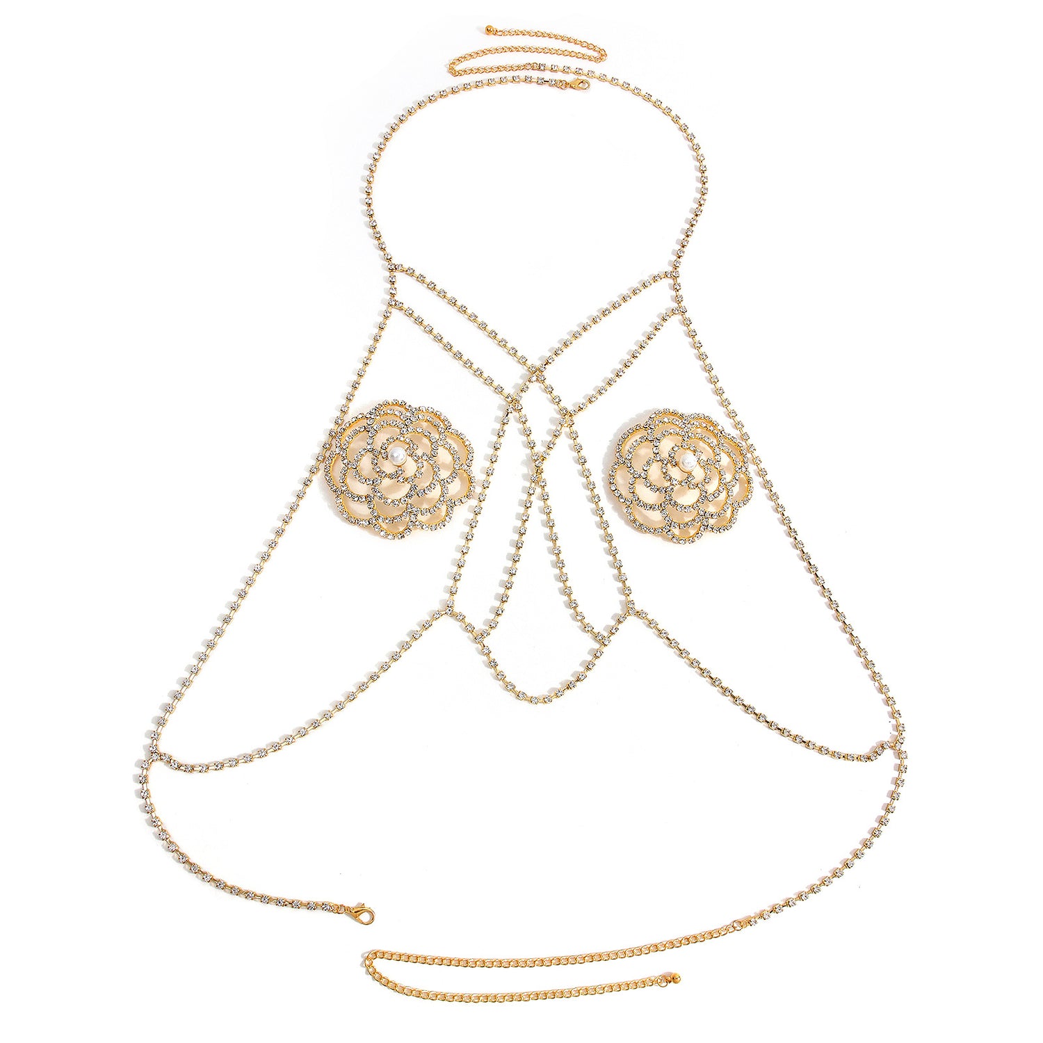 Luxury Gold Floral Body Chain Harness