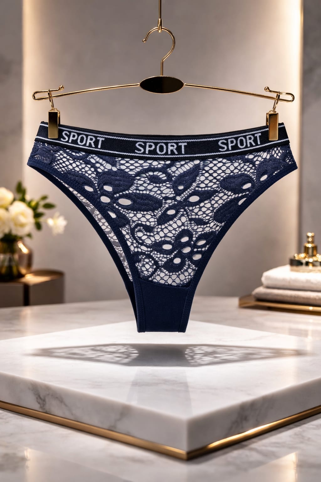 Royal Blue Lace Panty | Luxury Designer Lingerie