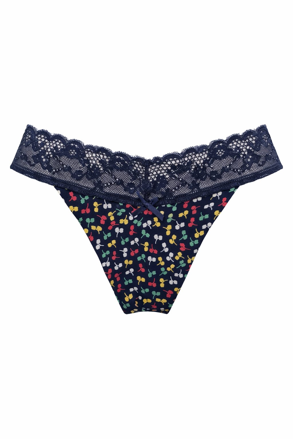 Floral Print Lace Bikini Panty - Soft Cotton Women&