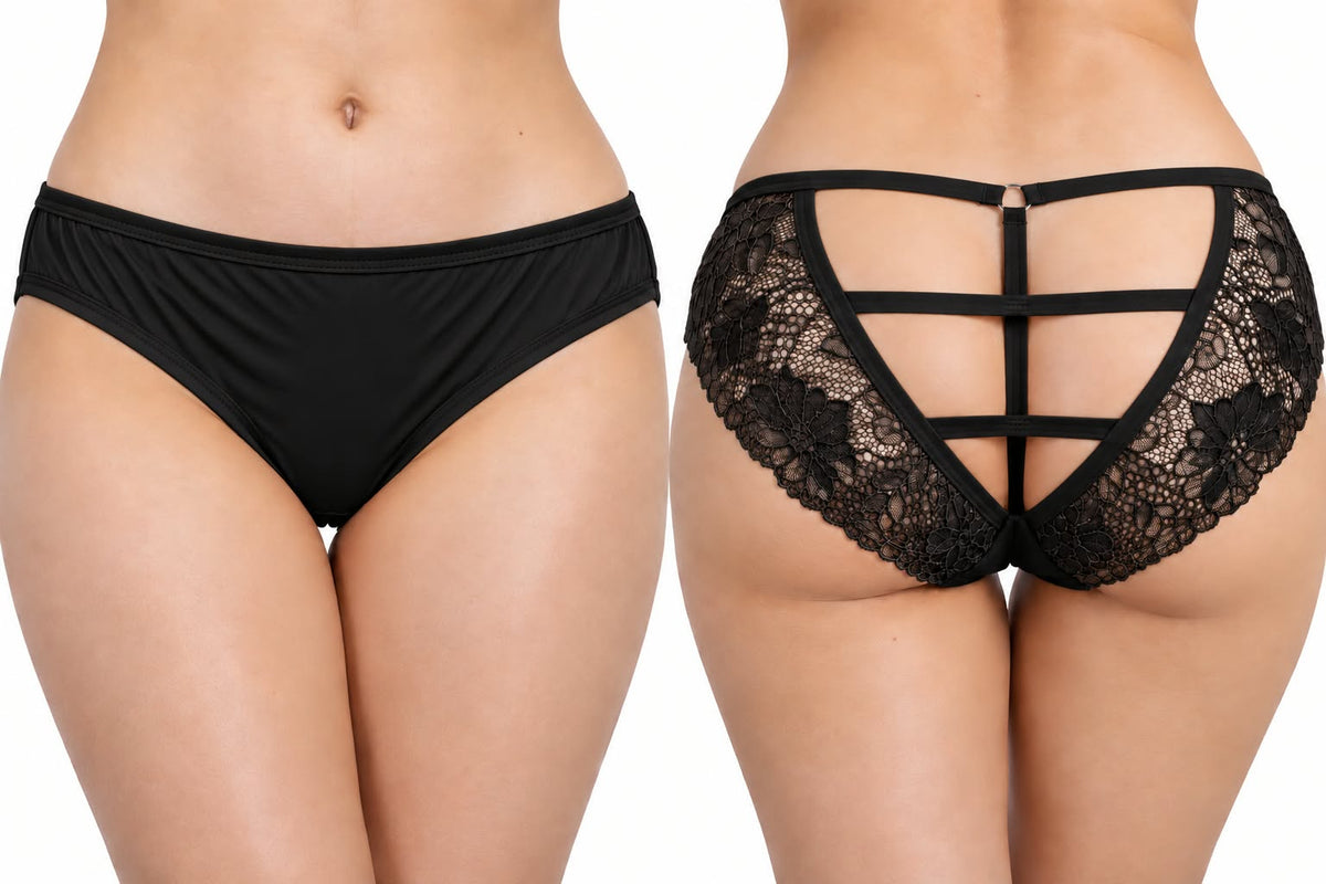 Floral Lace Open-Back Panty 