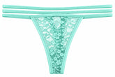 Floral Lace Triple-Strap Thong Panty 