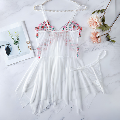 Floral Lace Babydoll Lingerie Set