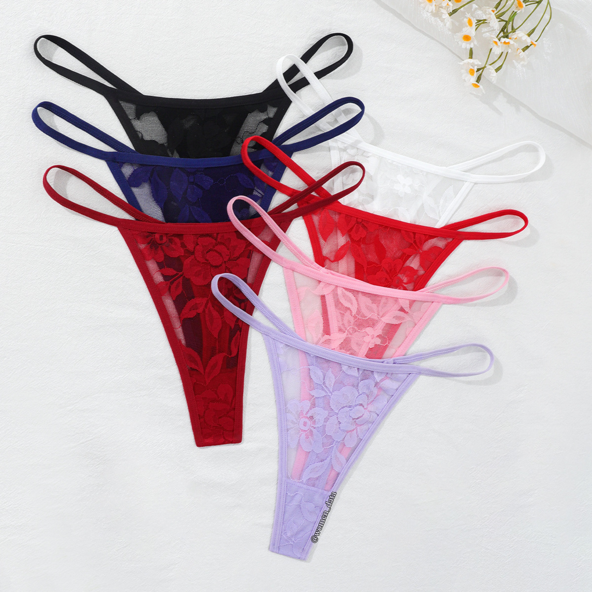 Women’s Sheer Lace Thong Panty