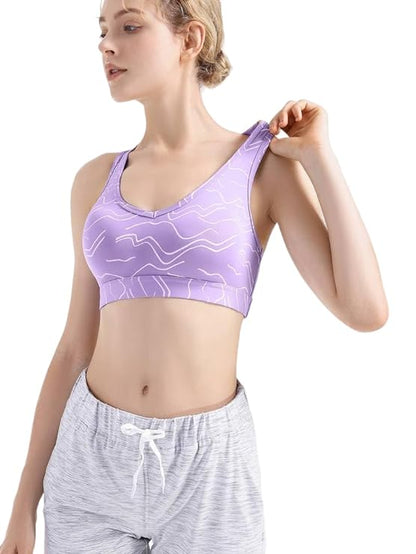Wide Straps Chest Padded Sports Tank Top 