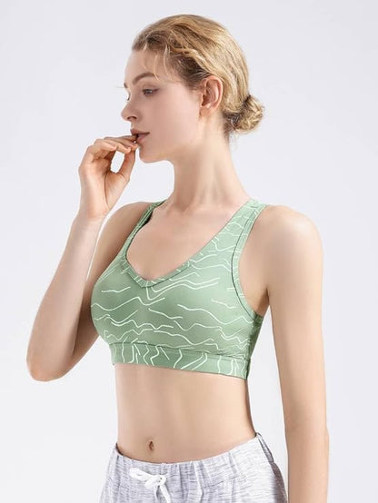Wide Straps Chest Padded Sports Tank Top 