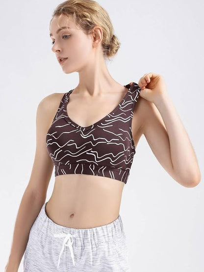 Wide Straps Chest Padded Sports Tank Top 