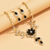 WomenFloralStatementNecklaceSe 