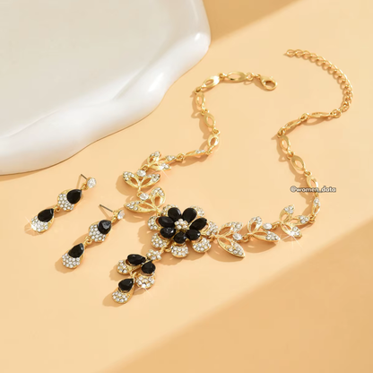 WomenFloralStatementNecklaceSe 