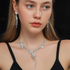 Women Crystal Drop Necklace Set  