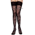 Women’s Black Floral Lace Thigh-High Stockings | Sexy Stretch Net Hosiery