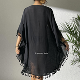 Women’s Crochet Neck Beach Kaftan Cover-Up 