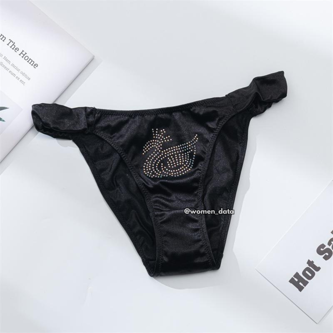 Women’s Silk Panty with Rhinestone Design 